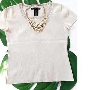 Apostrophe Beige Knit Top